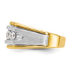 IBGoodman 14k Two-tone Men's Polished Satin and Grooved 5-Stone Ring Mounting