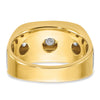 IBGoodman 14k Two-tone Men's Polished Satin and Grooved 5-Stone Ring Mounting