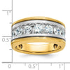 IBGoodman 14k Two-tone Men's Polished Satin and Grooved 7-Stone Ring Mounting