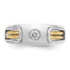 14k Two-tone Men's Polished and Cut-Out 1/5 Carat AA Quality Diamond Ring
