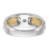 14k Two-tone Men's Polished and Cut-Out 1/5 Carat AA Quality Diamond Ring