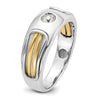14k Two-tone Men's Polished and Cut-Out 1/5 Carat AA Quality Diamond Ring
