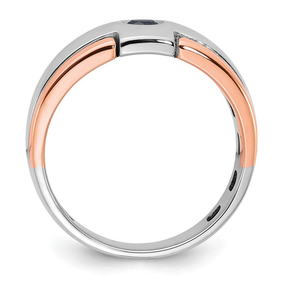 14k Two-tone White/Rose Gold Men's 1/4 carat Black Diamond Complete Ring