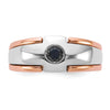 14k Two-tone White/Rose Gold Men's 1/4 carat Black Diamond Complete Ring