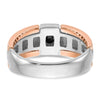 14k Two-tone White/Rose Gold Men's 1/4 carat Black Diamond Complete Ring