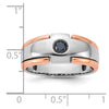 14k Two-tone White/Rose Gold Men's 1/4 carat Black Diamond Complete Ring