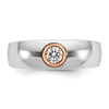 14k Two-tone White/Rose Gold Men's 1/4 carat Diamond Complete Ring