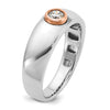 14k Two-tone White/Rose Gold Men's 1/4 carat Diamond Complete Ring