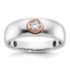 14k Two-tone White/Rose Gold Men's 1/4 carat Diamond Complete Ring