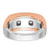 14k White and Rose Gold Men's Polished and Satin 5-Stone 1 Carat AA Quality Diamond Ring