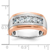 IBGoodman 14k White and Rose Gold Men's Polished and Satin 5-Stone Ring Mounting