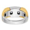 IBGoodman 14k Two-tone Men's Polished Satin and Grooved 5-Stone Ring Mounting