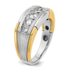 IBGoodman 14k Two-tone Men's Polished Satin and Grooved 5-Stone Ring Mounting