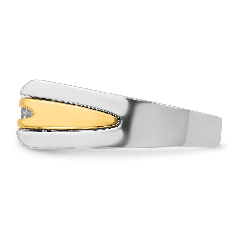 14k Two-tone Men's 3/8 carat Diamond Complete Ring