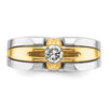 14k Two-tone Men's 3/8 carat Diamond Complete Ring
