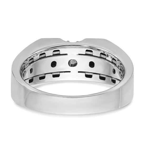 14k Two-tone Men's 3/8 carat Diamond Complete Ring