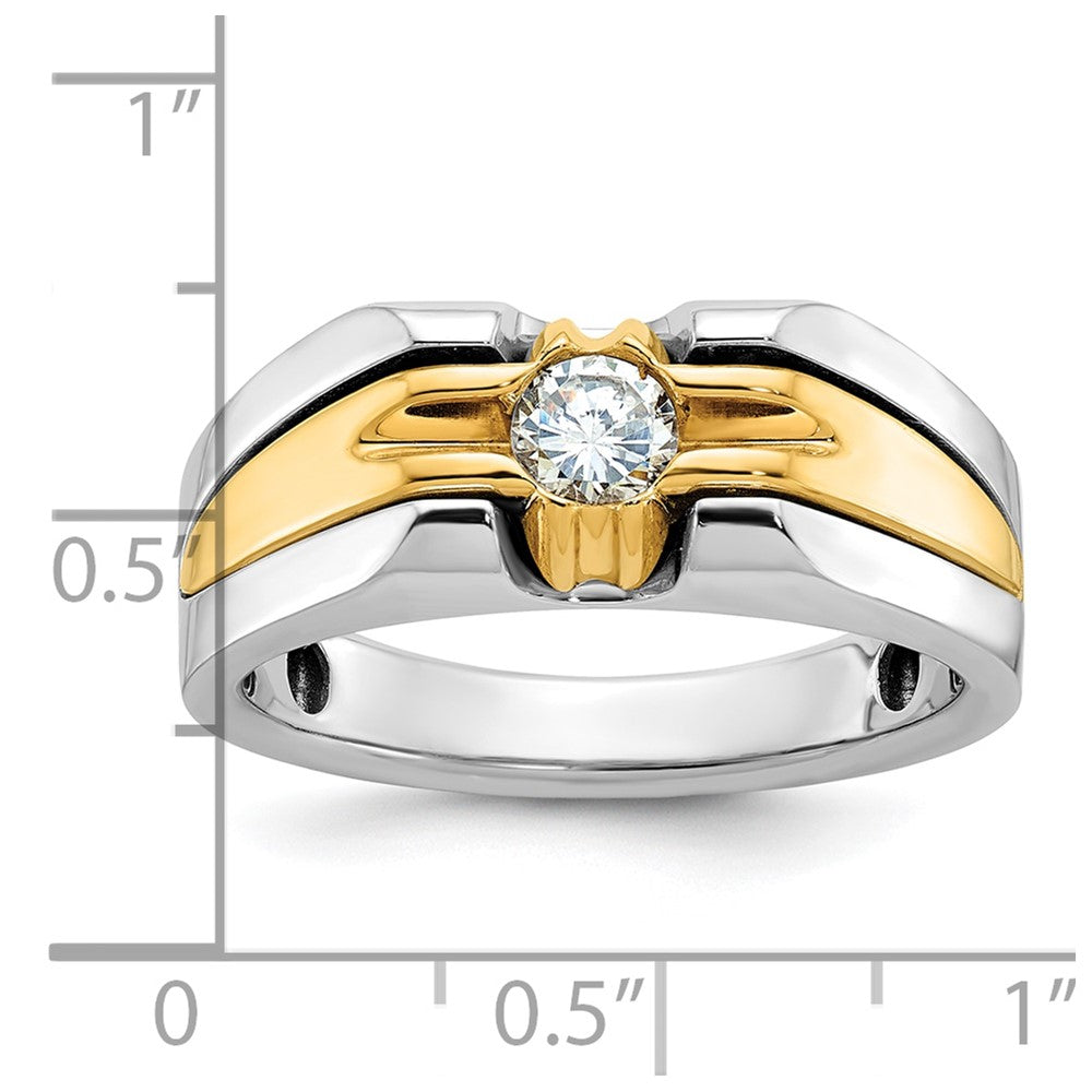 14k Two-tone Men's 3/8 carat Diamond Complete Ring