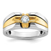 14k Two-tone Men's 3/8 carat Diamond Complete Ring