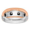 14k White and Rose Gold Men's Polished Satin and Grooved 5-Stone 1/2 Carat AA Quality Diamond Ring
