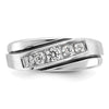 14k White Gold with Black Rhodium 1/2 carat Lab Grown Diamond VS/SI+ G+ Complete Polished Satin and Grooved Men's Ring