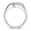 14k White Gold with Black Rhodium Men's Polished Satin and Grooved 3-Stone 1/2 Carat AA Quality Diamond Ring