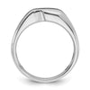 IBGoodman 14k White Gold Men's Polished Satin and Grooved Solitaire Ring Mounting