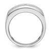 14k White Gold Men's Polished and Satin 5-Stone 1 Carat AA Quality Diamond Ring