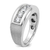 14k White Gold Men's Polished and Satin 5-Stone 1 Carat AA Quality Diamond Ring