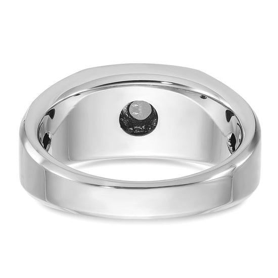 14k Two-tone White/Rose Gold Men's Satin 1/3 carat Diamond Complete Ring