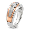 14k Two-tone White/Rose Gold IBGoodman Men's Satin Diamond Ring Mounting