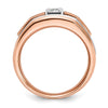 14k Two-tone White/Rose Men's 1/2 carat Black/White Diamond Complete Ring