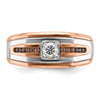 14k Two-tone White/Rose Men's 1/2 carat Black/White Diamond Complete Ring