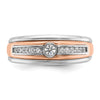 14k Two-tone White/Rose Gold IBGoodman Men's Diamond Ring Mounting