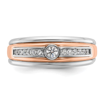 14k Two-tone White/Rose Gold IBGoodman Men's Diamond Ring Mounting