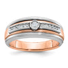 14k Two-tone White/Rose Gold Men's 1/5 carat Diamond Complete Ring