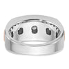 14k White and Rose Gold Men's Polished and Grooved 5-Stone 1 Carat AA Quality Diamond Ring