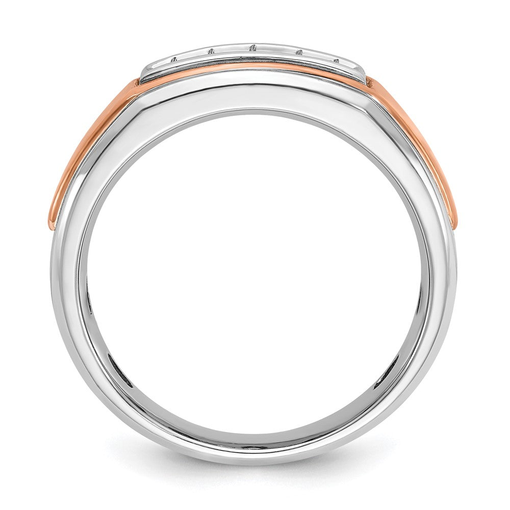 IBGoodman 14k White and Rose Gold Men's Polished 5-Stone Ring Mounting