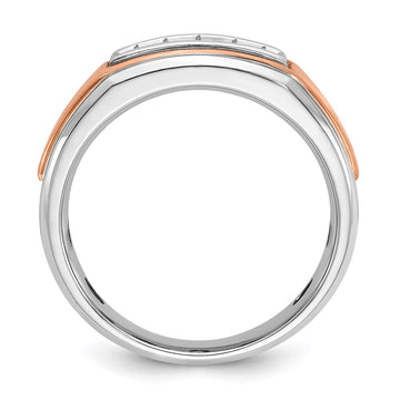IBGoodman 14k White and Rose Gold Men's Polished 5-Stone Ring Mounting