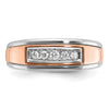IBGoodman 14k White and Rose Gold Men's Polished 5-Stone Ring Mounting