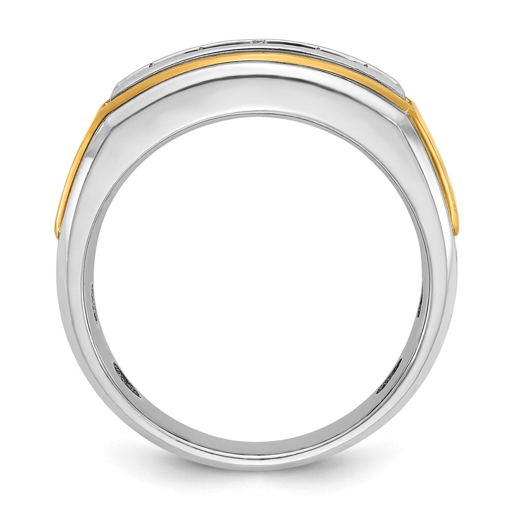 14k Two-tone IBGoodman Men's Polished 5-Stone Ring Mounting