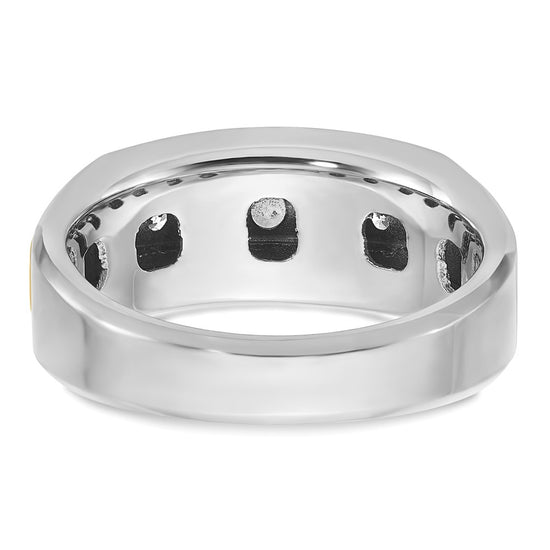 14k Two-tone IBGoodman Men's Polished 5-Stone Ring Mounting