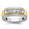 14k Two-tone IBGoodman Men's Polished 5-Stone Ring Mounting