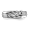14k White Gold with Black Rhodium 1/4 carat Lab Grown Diamond VS/SI+ G+ Complete Polished Satin and Grooved Men's Ring