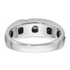 14k White Gold with Black Rhodium 1/4 carat Lab Grown Diamond VS/SI+ G+ Complete Polished Satin and Grooved Men's Ring