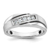 14k White Gold with Black Rhodium 1/4 carat Lab Grown Diamond VS/SI+ G+ Complete Polished Satin and Grooved Men's Ring
