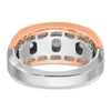 IBGoodman 14k White and Rose Gold Men's Polished Satin and Cut-Out 5-Stone Ring Mounting