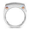 14k White and Rose Gold with Black Rhodium Men's Polished Satin and Grooved 5-Stone 1 Carat AA Quality Diamond Ring