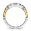 14k Two-tone Men's Polished and Cut-Out 2-Row 1 Carat AA Quality Diamond Ring