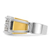 14k Two-tone Men's Polished and Cut-Out 2-Row 1 Carat AA Quality Diamond Ring