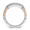 IBGoodman 14k White and Rose Gold Men's Polished and Cut-Out 3-Row 1 1/5 Carat AA Quality Diamond Ring